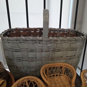 Woven Basket in Rustic Gray